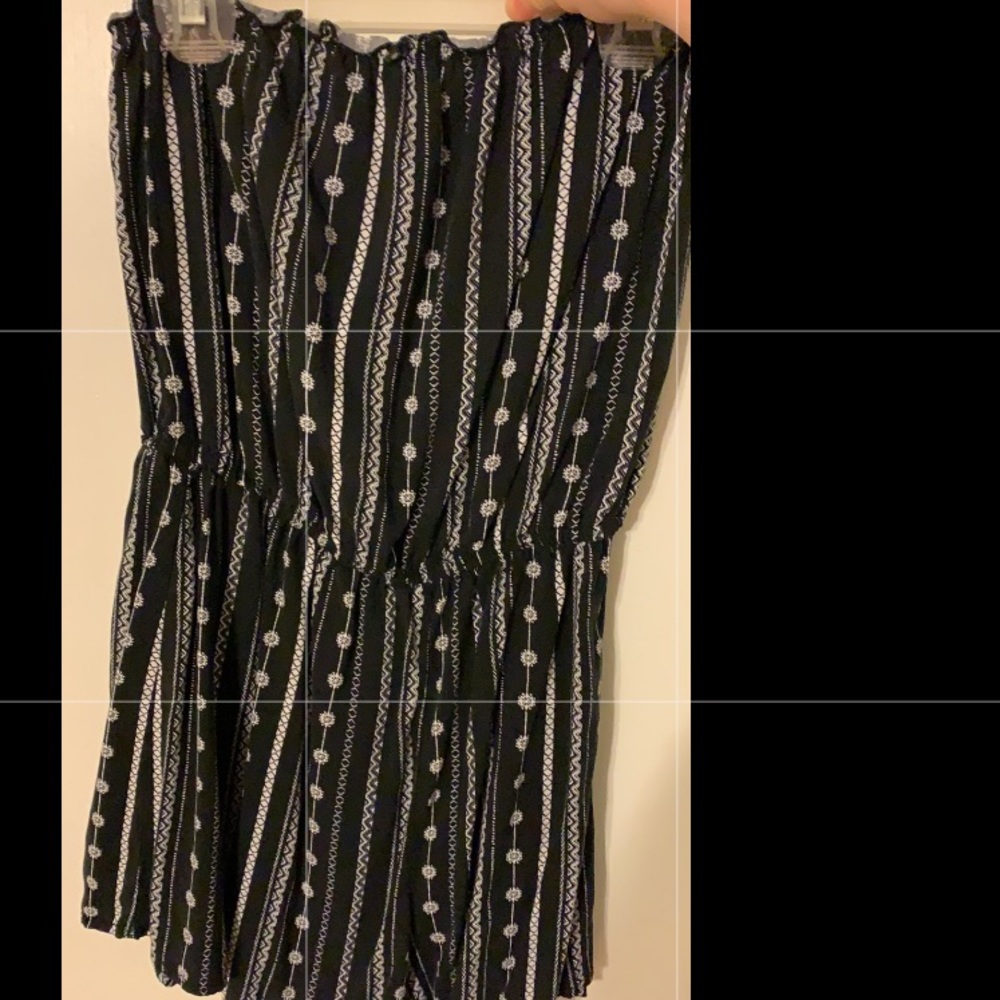 black strapless romper